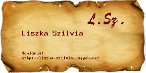 Liszka Szilvia névjegykártya